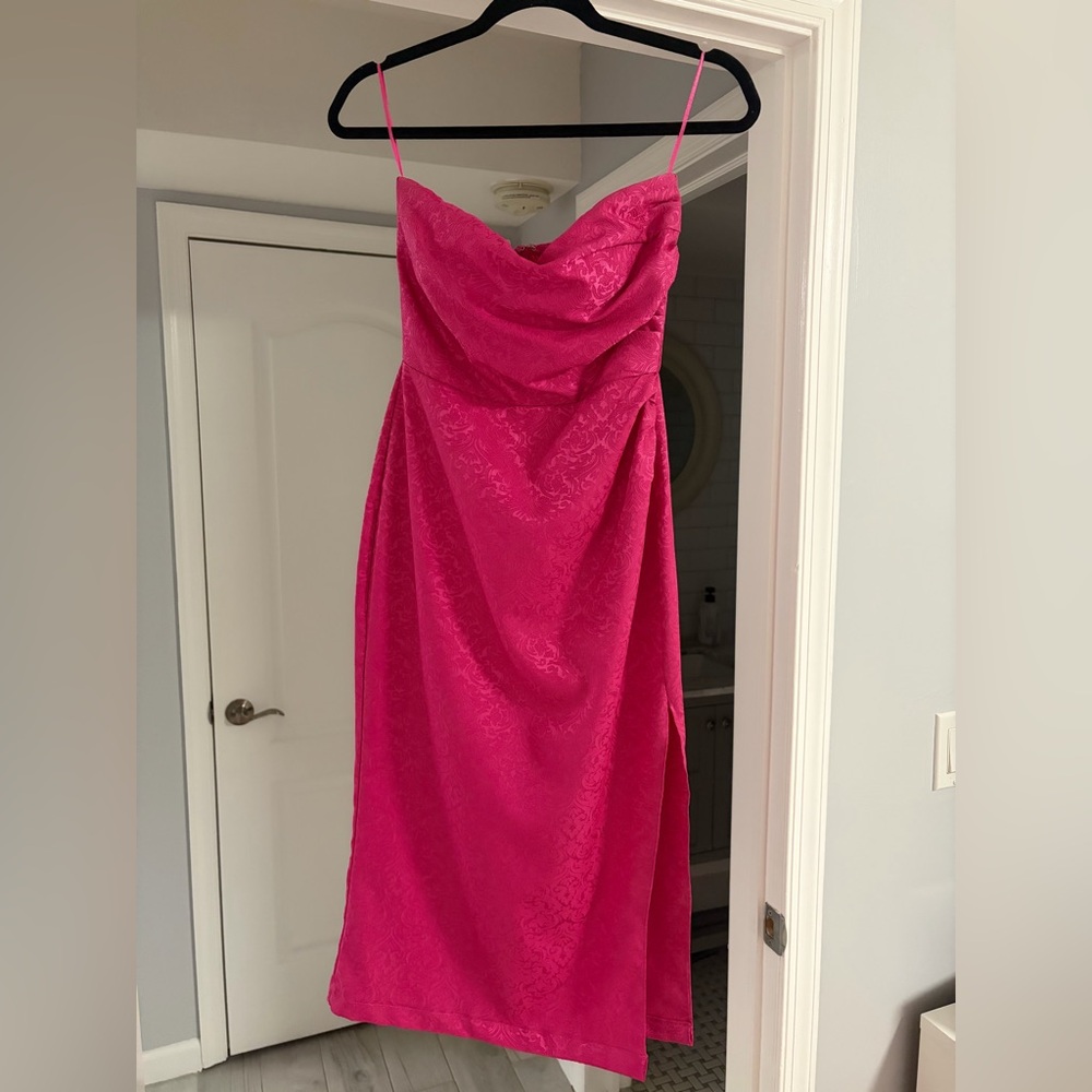 Hot Pink Strapless Dress